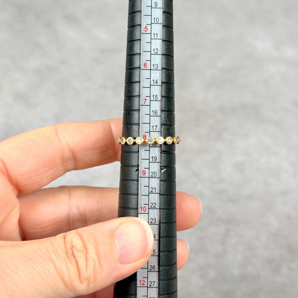 Freida Rothman Gold Over Sterling Silver Bezel Eternity Band Ring Size 8